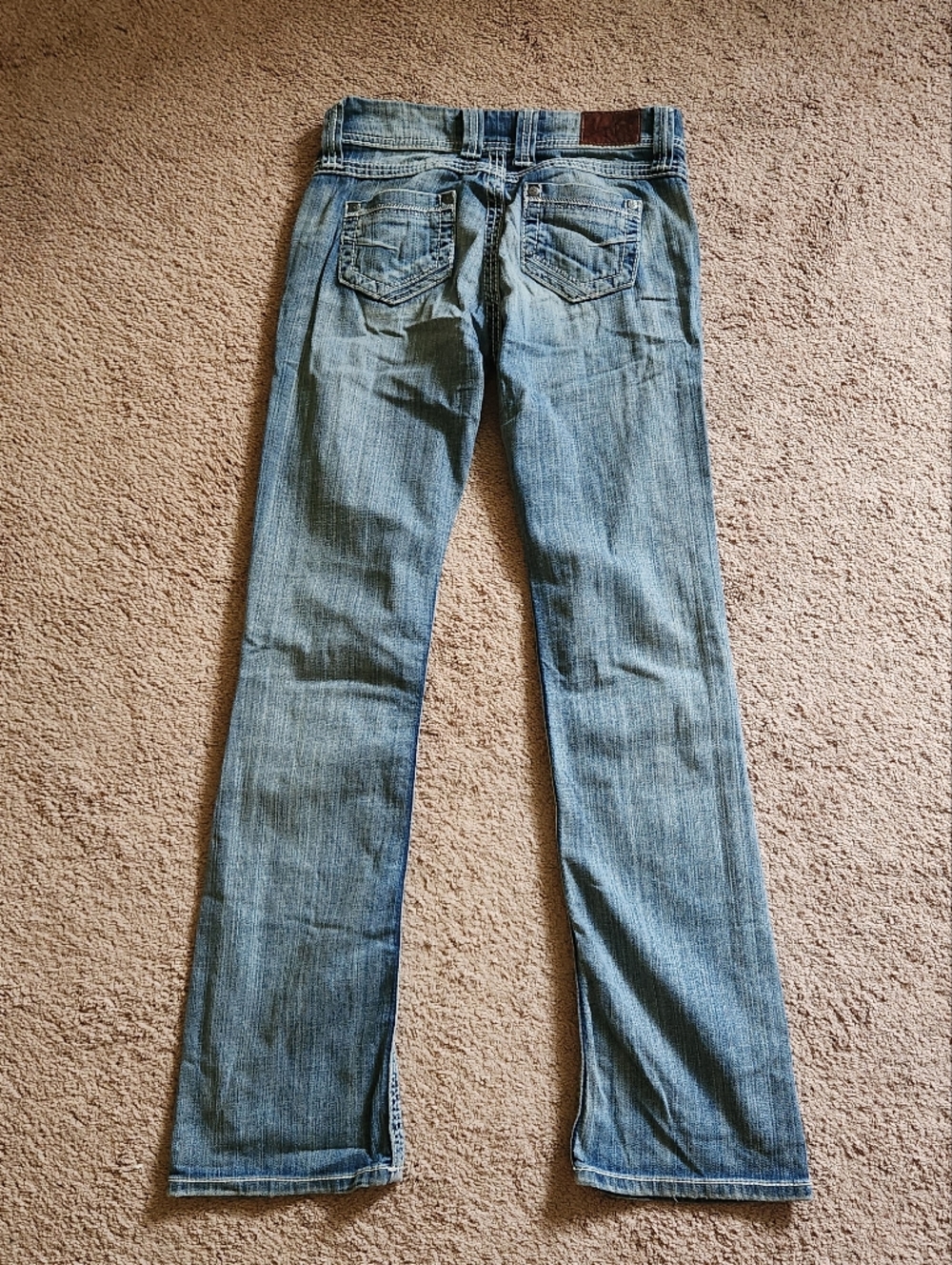 Y2K BKE Stella Ultra Low Rise Bootcut Vtg Jeans 25L Light Wash Rodeo Western - Picture 4 of 7